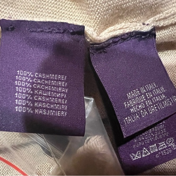 Ralph Lauren Purple Label Tan Beige Cashmere Sweater Size L - Picture 5 of 5